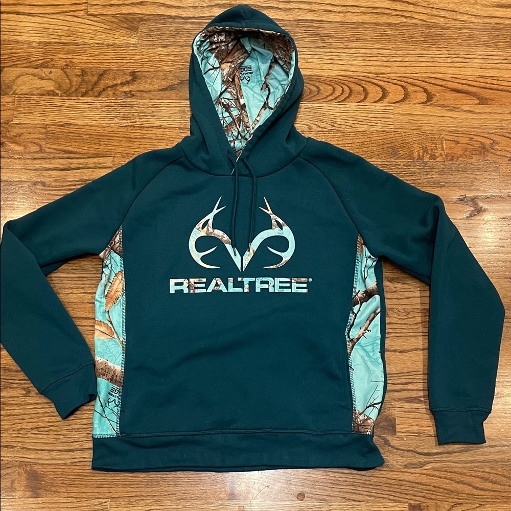 Realtree Dark Teal women’s camo hoodie size medium